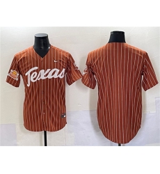 Men's Texas Longhorns Blank Orange Pinstripe 2025 Softball National Champions & SEC Patch Stitched Jersey