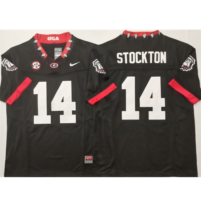 Men's Georgia Bulldogs #14 Gunner Stockton Black 2025 F.U.S.E. Stitched Jersey