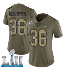 Women's Nike Philadelphia Eagles #36 Brian Westbrook Limited Olive Camo 2017 Salute to Service Super Bowl LII NFL Jersey
