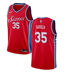 Men's Nike Philadelphia 76ers #35 Trevor Booker Authentic Red NBA Jersey Statement Edition