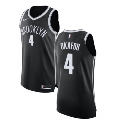 Youth Nike Brooklyn Nets #4 Jahlil Okafor Authentic Black Road NBA Jersey - Icon Edition