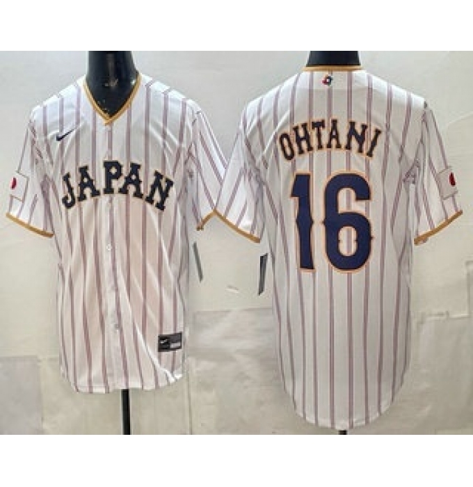 Men's Japan #16 Shohei Ohtani White 2026 World Baseball Classic Cool Base Jersey