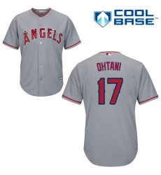 Youth Majestic Los Angeles Angels of Anaheim #17 Shohei Ohtani Authentic Grey Road Cool Base MLB Jersey
