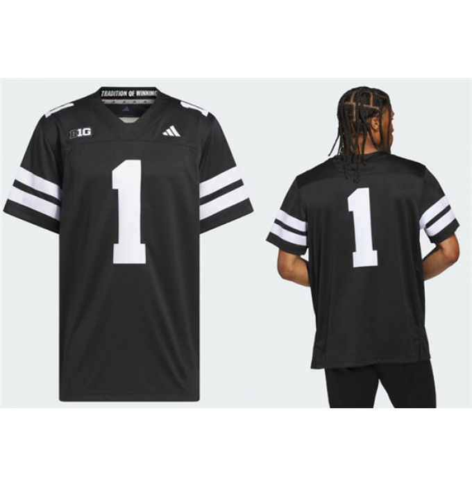 Men's Nebraska Cornhuskers #1 Black Stitched Football Jersey