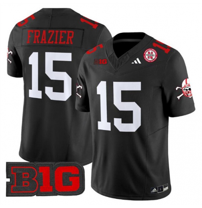 Men's Nebraska Cornhuskers #15 Tommie Frazier Black 2024 F.U.S.E. With Patch Vapor Limited Stitched Football Jersey