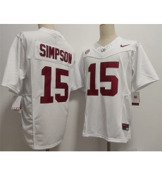Men's Alabama Crimson Tide #15 Ty Simpson White F.U.S.E. Stitched Football Jersey