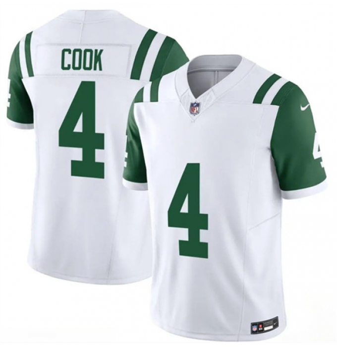 Men's New York Jets #4 Brady Cook White 2025 F.U.S.E. Classic Alternate Vapor Untouchable Limited Football Stitched Jersey