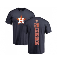 Baseball Houston Astros #28 Robinson Chirinos Navy Blue Backer T-Shirt