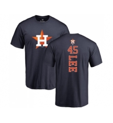 MLB Nike Houston Astros #45 Carlos Lee Navy Blue Backer T-Shirt