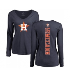 MLB Women's Nike Houston Astros #16 Brian McCann Navy Blue Backer Long Sleeve T-Shirt