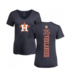 MLB Women's Nike Houston Astros #35 Justin Verlander Navy Blue Backer T-Shirt