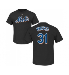 MLB Nike New York Mets #31 Mike Piazza Black Name & Number T-Shirt