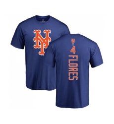 MLB Nike New York Mets #4 Wilmer Flores Royal Blue Backer T-Shirt