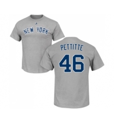 MLB Nike New York Yankees #46 Andy Pettitte Gray Name & Number T-Shirt