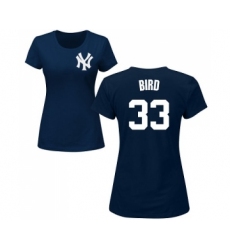 MLB Women's Nike New York Yankees #33 Greg Bird Navy Blue Name & Number T-Shirt