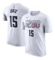Men's Denver Nuggets #15 Nikola Jokic White 2024-25 City Edition Name & Number T-Shirt