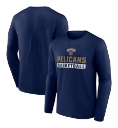 Men's New Orleans Pelicans Navy Let's Go Long Sleeve T-Shirt