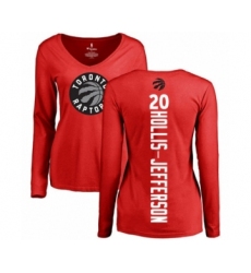 Basketball Women's Toronto Raptors #20 Rondae Hollis-Jefferson Red Backer Long Sleeve T-Shirt
