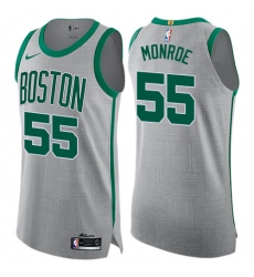 Men's Nike Boston Celtics #55 Greg Monroe Authentic Gray NBA Jersey - City Edition