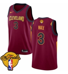 Men's Nike Cleveland Cavaliers #3 George Hill Swingman Maroon 2018 NBA Finals Bound NBA Jersey - Icon Edition