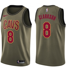 Men's Nike Cleveland Cavaliers #8 Jordan Clarkson Swingman Green Salute to Service NBA Jersey