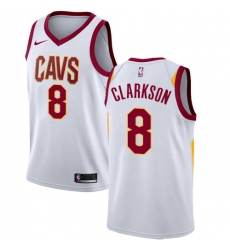 Men's Nike Cleveland Cavaliers #8 Jordan Clarkson Swingman White NBA Jersey - Association Edition
