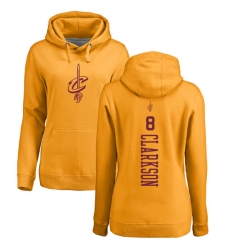 NBA Women's Nike Cleveland Cavaliers #8 Jordan Clarkson Gold One Color Backer Pullover Hoodie