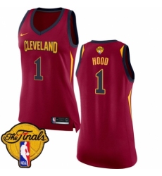 Women's Nike Cleveland Cavaliers #1 Rodney Hood Swingman Maroon 2018 NBA Finals Bound NBA Jersey - Icon Edition