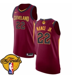 Men's Nike Cleveland Cavaliers #22 Larry Nance Jr. Authentic Maroon 2018 NBA Finals Bound NBA Jersey - Icon Edition