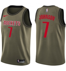 Men's Nike Houston Rockets #7 Joe Johnson Swingman Green Salute to Service NBA Jersey