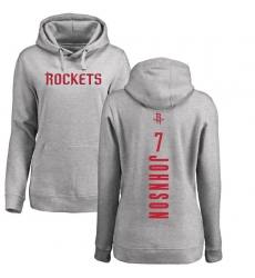 NBA Women's Nike Houston Rockets #7 Joe Johnson Ash Backer Pullover Hoodie