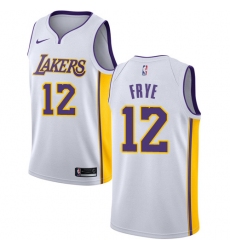 Men's Nike Los Angeles Lakers #12 Channing Frye Authentic White NBA Jersey - Association Edition