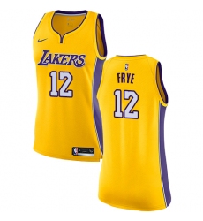 Women's Nike Los Angeles Lakers #12 Channing Frye Swingman Gold Home NBA Jersey - Icon Edition