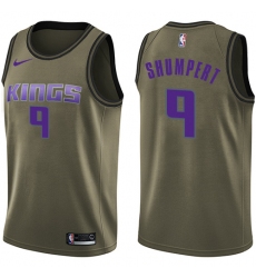 Men's Nike Sacramento Kings #9 Iman Shumpert Swingman Green Salute to Service NBA Jersey