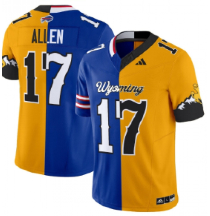 Men's Bills Wyoming Cowboys #17 Josh Allen Split Vapor Limited Jersey