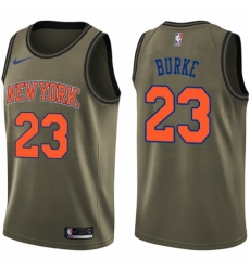 Men's Nike New York Knicks #23 Trey Burke Swingman Green Salute to Service NBA Jersey