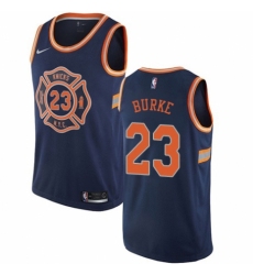 Youth Nike New York Knicks #23 Trey Burke Swingman Navy Blue NBA Jersey - City Edition