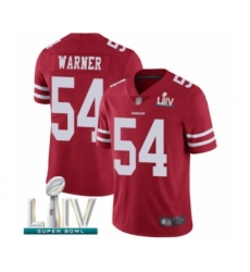 Men's San Francisco 49ers #54 Fred Warner Red Team Color Vapor Untouchable Limited Player Super Bowl LIV Bound Football Jersey