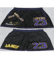 Men's Los Angeles Lakers #23 LeBron James Black 2025 Shorts