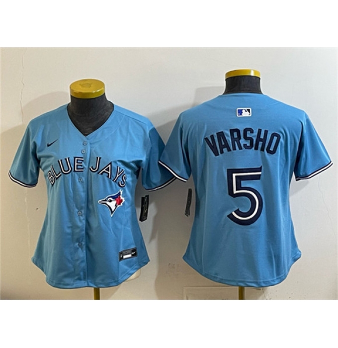 Women's Toronto Blue Jays #5 Daulton Varsho Blue Limited Stitched Baseball Jersey(Run Small)
