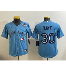 Youth Toronto Blue Jays #30 Alejandro Kirk Blue 2025 World Series Cool Base Stitched Baseball Jersey