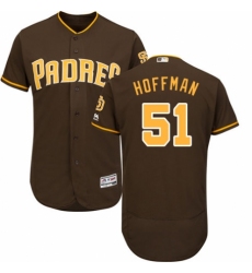 Men's Majestic San Diego Padres #51 Trevor Hoffman Brown Alternate Flex Base Authentic Collection MLB Jersey