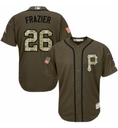 Men's Majestic Pittsburgh Pirates #26 Adam Frazier Authentic Green Salute to Service MLB Jersey