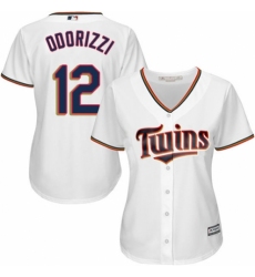 Women's Majestic Minnesota Twins #12 Jake Odorizzi Authentic White Home Cool Base MLB Jersey