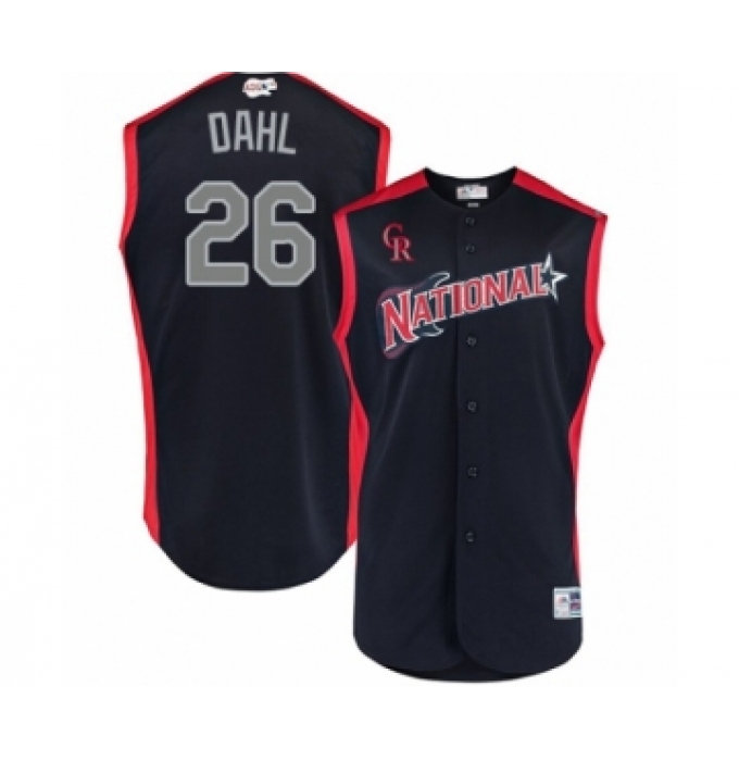 Men's Colorado Rockies #26 David Dahl Authentic Navy Blue National League 2019 Baseball All-Star Jersey