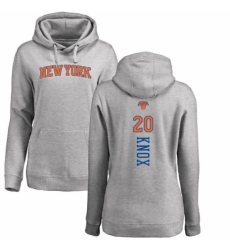 NBA Women's Nike New York Knicks #20 Kevin Knox Ash Backer Pullover Hoodie