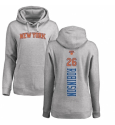 NBA Women's Nike New York Knicks #26 Mitchell Robinson Ash Backer Pullover Hoodie