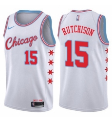 Women's Nike Chicago Bulls #15 Chandler Hutchison Swingman White NBA Jersey - City Edition