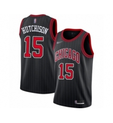 Youth Chicago Bulls #15 Chandler Hutchison Swingman Black Finished Basketball Jersey - Statement Edition