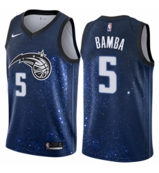 Men's Nike Orlando Magic #5 Mohamed Bamba Authentic Blue NBA Jersey - City Edition